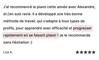 Avis Google sur les cours de piano à Nancy – résultats visibles rapidement